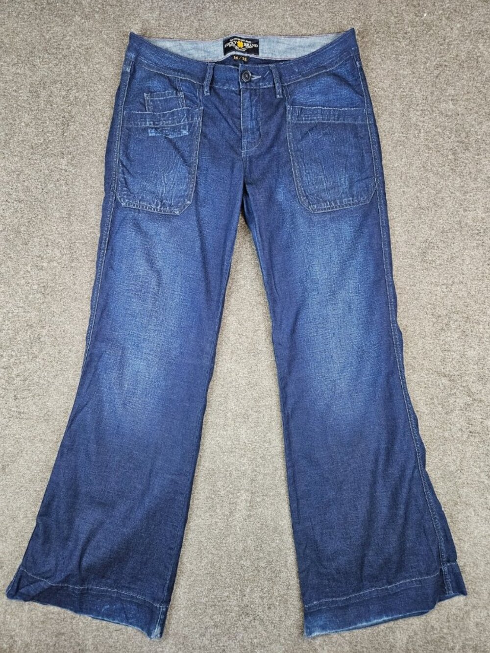Lucky Brand Jeans Women’s Rancher Trouser 14/32 (34x33) Wide Leg Flare